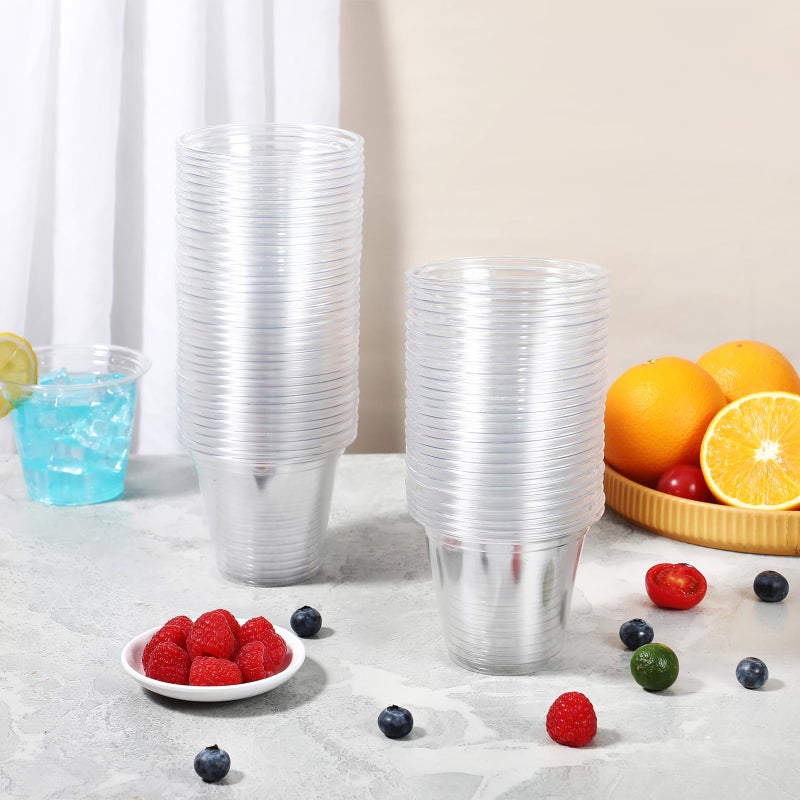 BYSNOW 500 Pack 9 oz Clear Plastic Cups  Thickened Disposable Drink Clear Cups for Party  Higher Heat Resistance Drinking Cup for Wine  Juice  Fruit and Cold/Hot Beverages - Image 4