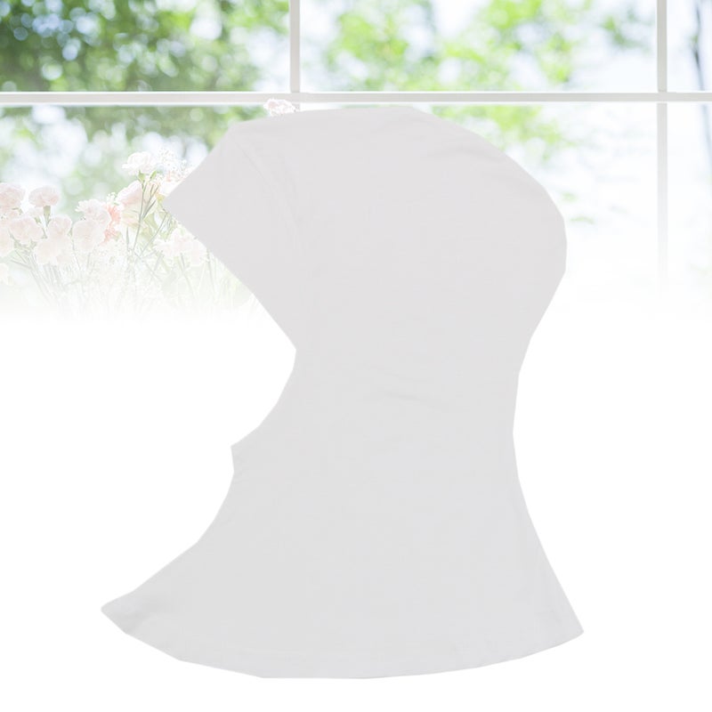 👕 غطاء رقبة حجاب إسلامي نسائي قابل للتعديل كامل التغطية أبيض 24x24 سم - Image 1