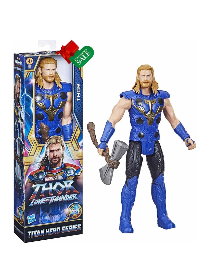 MARVEL Avengers Titan Hero Series Thor Toy, 12-Inch-Scale Thor: Love and Thunder Action Figure with Accessory, Toys for Kids Ages 4 and Up - Image 1