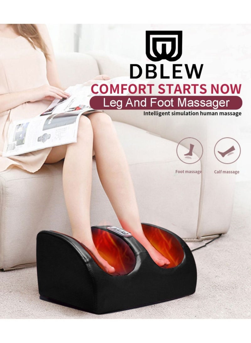 DBLEW - Shiatsu Mini Electric Foot Legs And Calf Massager Machine With Deep Heat Tissue Kneading Therapy Feet Pain Relief For Tired Muscles Red - Image 1