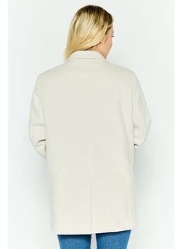 Helene Berman Women Regular Fit Textured Blazer, Off White  - Image 2