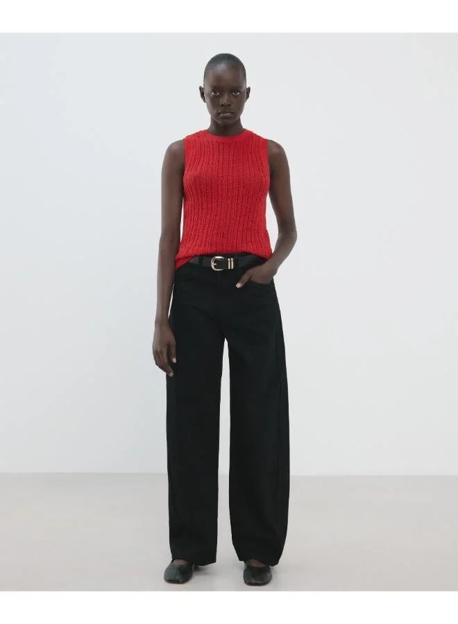 مانجو Openwork knit top