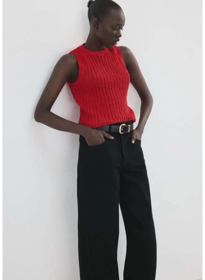 MANGO Openwork knit top