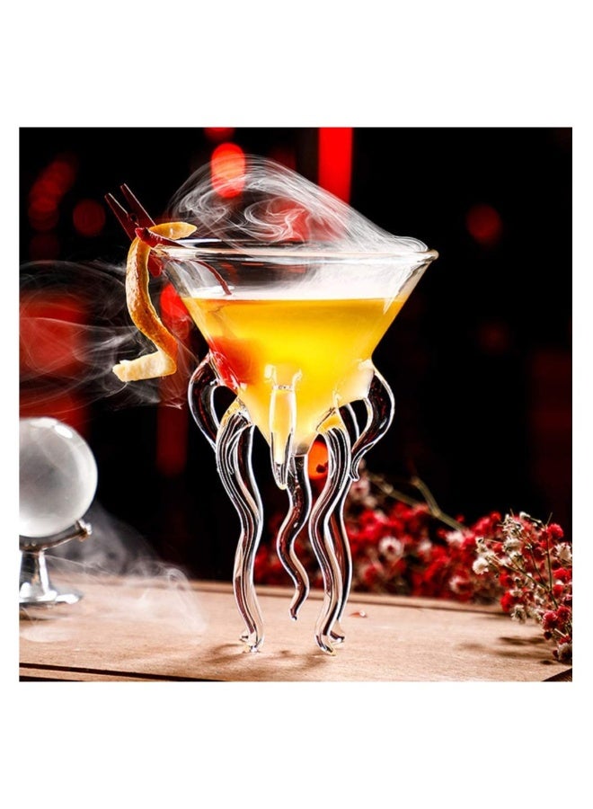 Glass Goblet, SYOSI 2 Pcs Octopus Shape Glass Creative Glass Goblet, Novelty Drink Cup Clear Dessert Ice Cream Juice Cup Decoative Glass Cup for Home - Image 4
