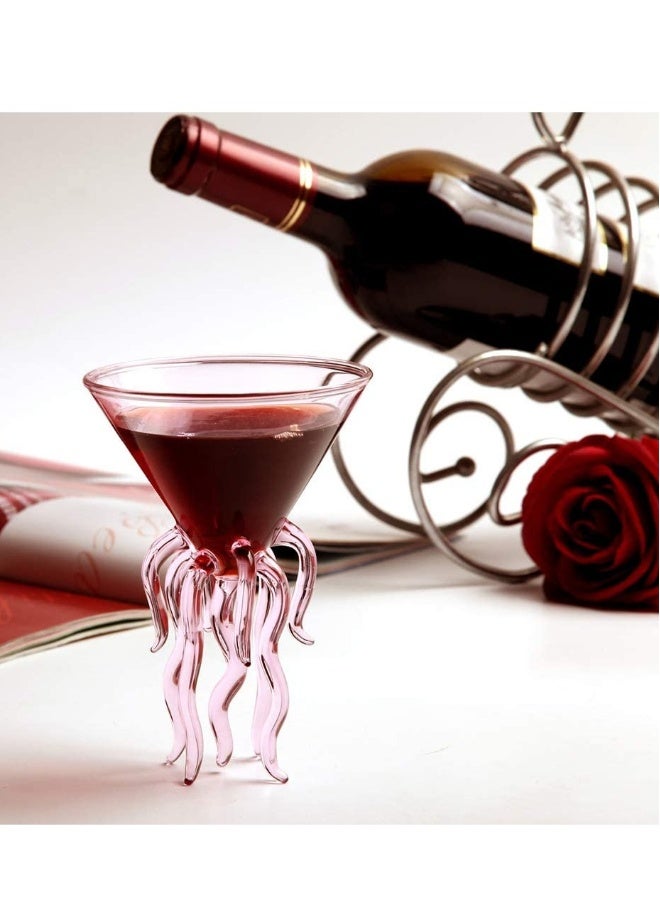 Glass Goblet, SYOSI 2 Pcs Octopus Shape Glass Creative Glass Goblet, Novelty Drink Cup Clear Dessert Ice Cream Juice Cup Decoative Glass Cup for Home - Image 3