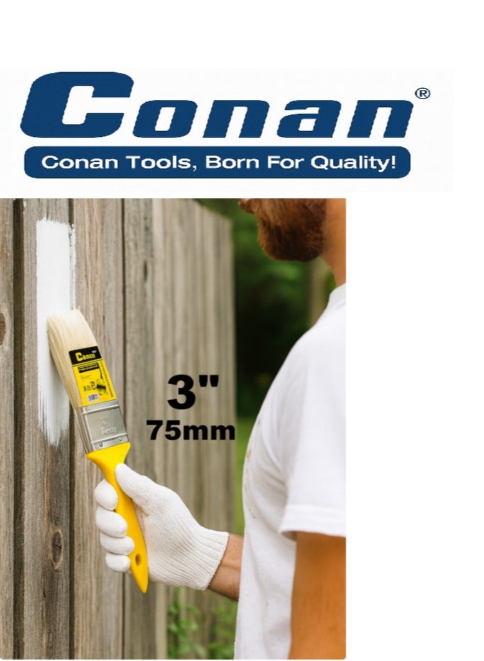 Conan 2-Piece Paint Brush Set – 4" (100 mm) + 3" (75 mm) – Comfortable Handles & Durable Metal Ferrules – Models COP0504 & COP0503 - Image 4