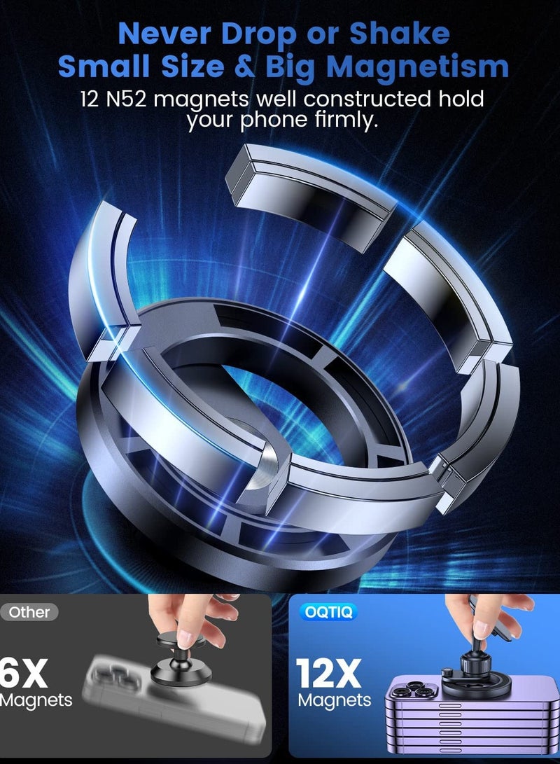 Excefore Car Mount Magnetic Phone Holder for Car Dash Mount Phone Holder Fit Curved Surface Flexible Rotation - Image 2