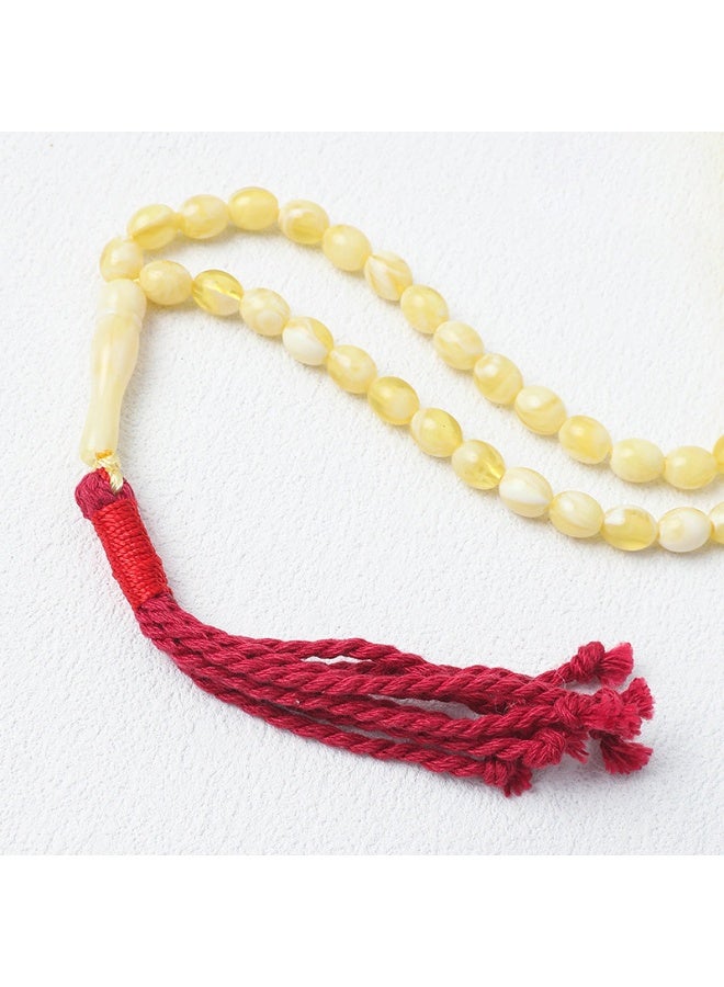 NIBEMINENT 45 Muslim Prayer Beads Light Yellow/11mm 