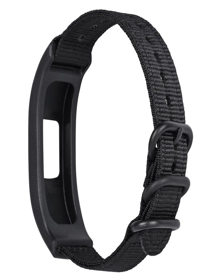 C2D JOY Canvas Nylon Bands Compatible with Garmin Vivosmart 4 tracker Replacement Bands with Case-Black - Image 1