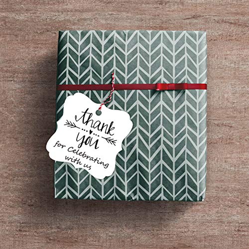 Mr.Mug 100 White Thank You Tags for Wedding, Birthday, Baby Shower & Party Favors - Paper Gift Tags with Jute String - Image 5