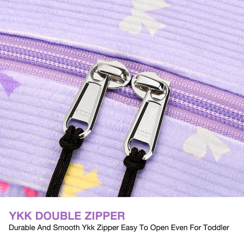 STEAMEDBUN Corduroy Kids Backpack for Girls 5-8: Girls Backpack for Elementary Kindergarten - 15 inch Cute Backpacks for Kids - Purple Bow - Image 5