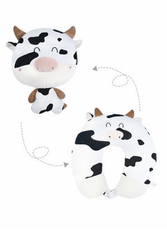 Cow Pillow, U-shaped Pillow, Neck Pillow, Cartoon Cow Pillow, Deformed Pillow, Pillow, Neck Pillow, 2-in-1 Travel Pillow Convertible Kids Neck Pillow, for Airplane Traveling Sleeping (Bull)