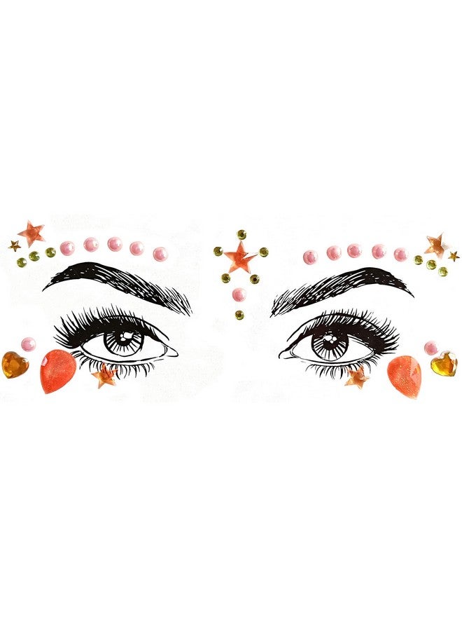 SHINEYES 6 Pcs Festival Party Face Jewels, Rhinestone Face Gems, Halloween Music Festival Birthday Rave Carnival Party Face Stickers - Image 4