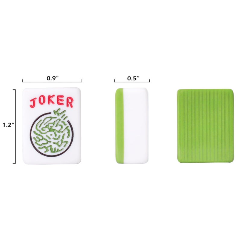 GUSTARIA American Mahjong Game Set, 166 Green Tiles, 4 All-in-One Color Rack/Pushers, Complete Mahjong Tile Setï¼ŒGreen Carrying Bag - Image 2