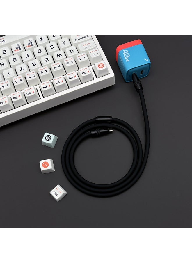 Generic - Color Matching Super Soft Silicone Data Cable For Apple For Iphone15 For Huawei For Xiaomi Mobile Phone Super Fast Charging-Color:1.5 M USB To For Iphone 12W-Model:Klein Blue Black Shell Slider - Image 1
