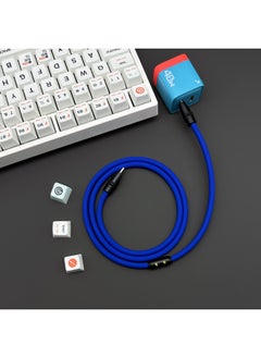 Color Matching Super Soft Silicone Data Cable For Apple For Iphone15 For Huawei For Xiaomi Mobile Phone Super Fast Charging-Color:1.5 M USB To For Iphone 12W-Model:Klein Blue Black Shell Slider