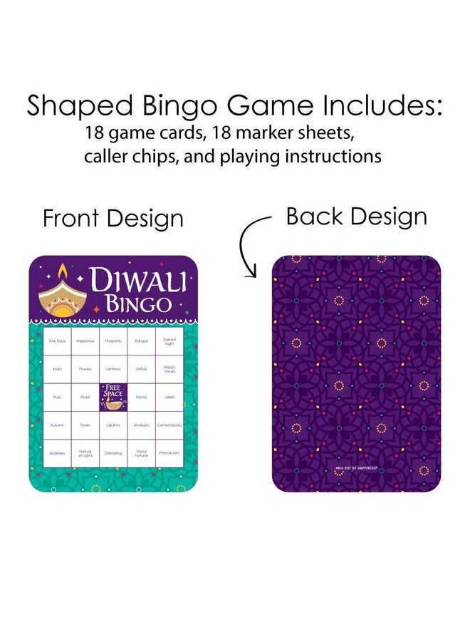 Big Dot of Happiness Big Dot of Happiness Happy Diwali - Bingo Cards and Markers - Festival of Lights Party Bingo Game - Set of 18  - Image 3