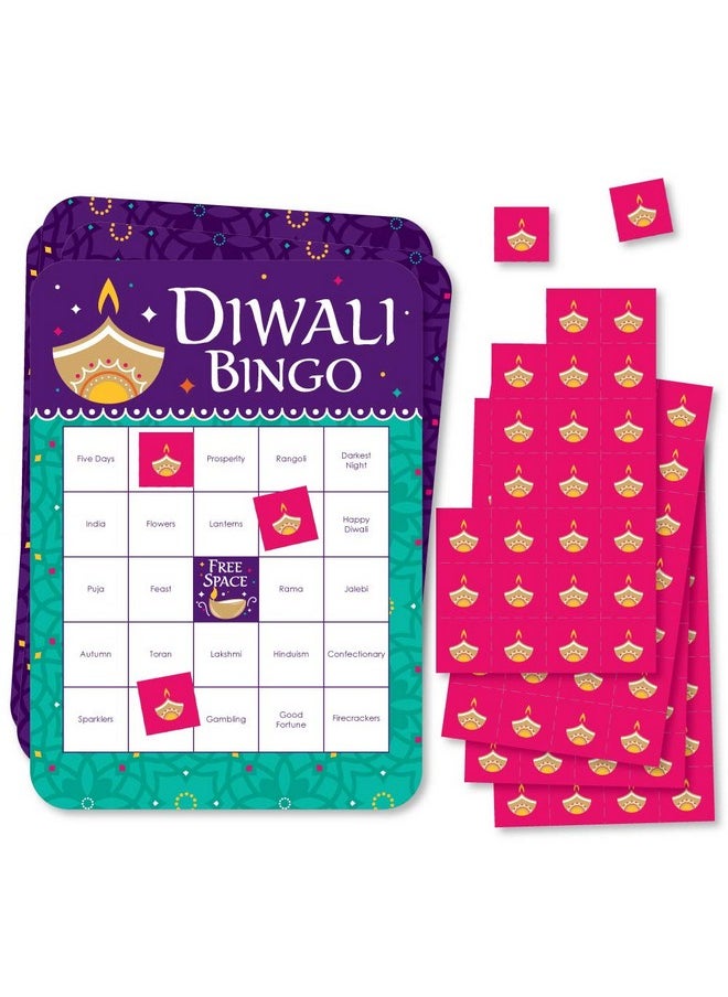 Big Dot of Happiness Big Dot of Happiness Happy Diwali - Bingo Cards and Markers - Festival of Lights Party Bingo Game - Set of 18  - Image 1