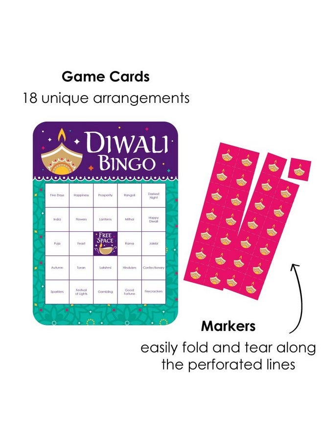 Big Dot of Happiness Big Dot of Happiness Happy Diwali - Bingo Cards and Markers - Festival of Lights Party Bingo Game - Set of 18  - Image 2