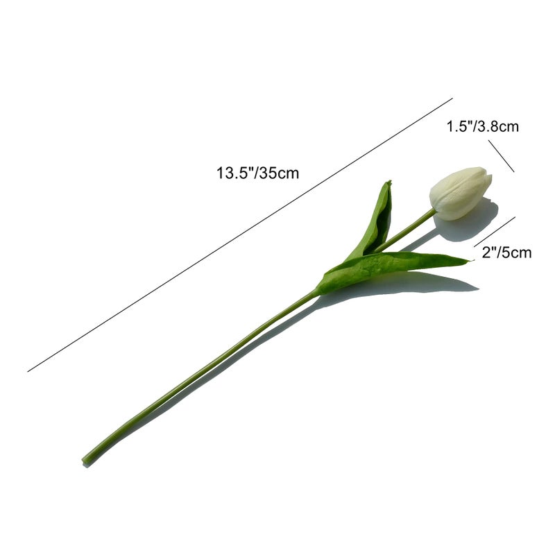 Mandy's 28pcs cream cream tulip tulip silk flower flowers 13.5 "" لعيد الأم عيد الفصح عيد الحب في ديكورات زفاف المطبخ السائبة - Image 2
