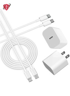 Fast Charger iPhone,Apple MFi Certified‘ Type C Wall Charger Block with 2pack [6FT&3FT] Long USB C to Lightning Cable for iPhone 14/13/12/12 Pro Max/11/Xs Max/XR/X,AirPods Pro(White 2pack)