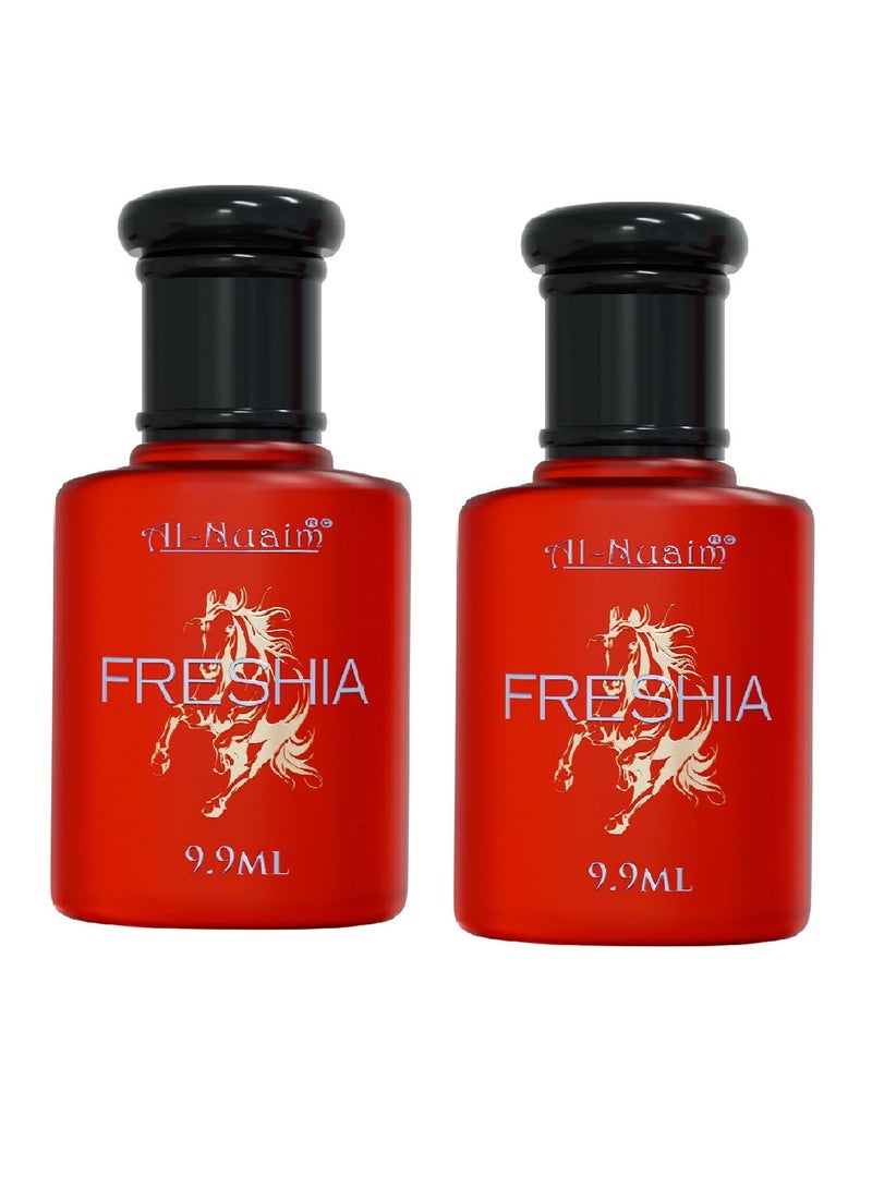 Al Nuaim Al-Nuaim Freshia Alcohol Free Attar Roll On - Pack of 2 (9.9ml Eah) | Exquisite & Long Lasting Fragrance - Image 1