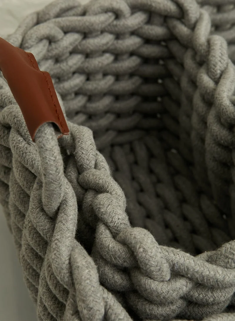 AURORA Set Of 3 Grey Knitted Storage Baskets