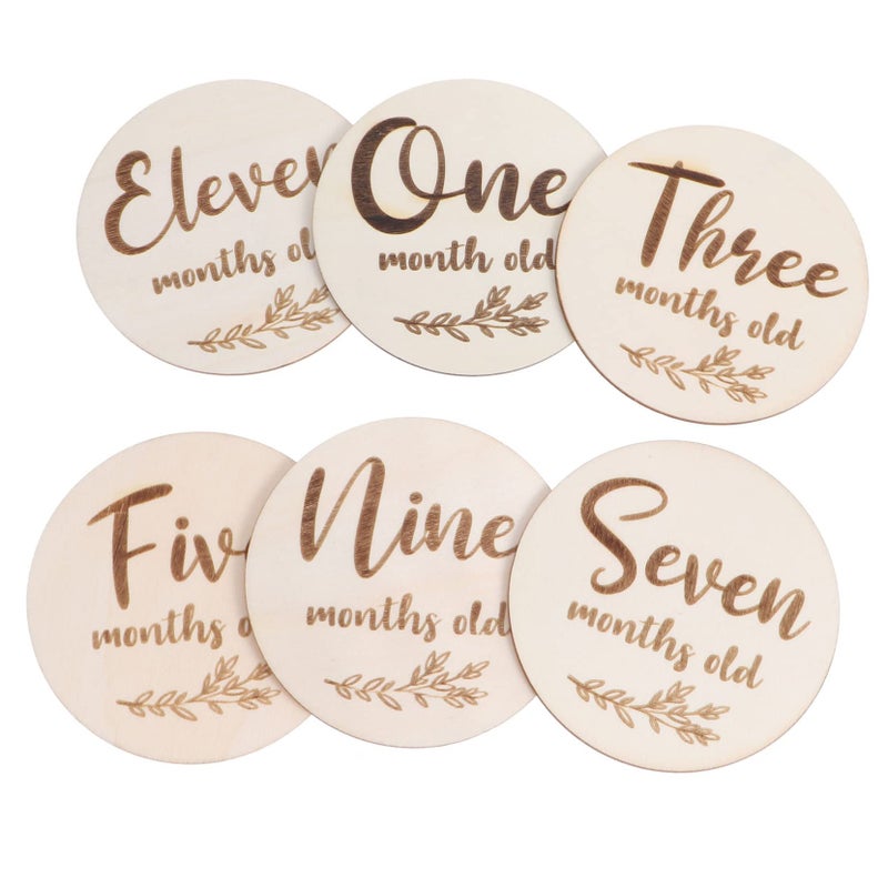 6Pcs Monthly Growth Cards Newborn Photo Props Smooth Edge Design - Image 2