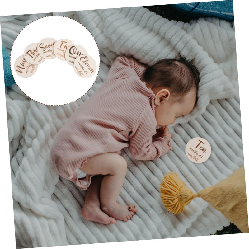 6Pcs Monthly Growth Cards Newborn Photo Props Smooth Edge Design - Image 5