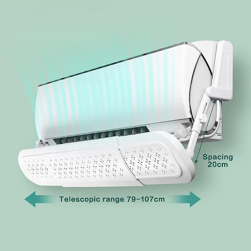Tazweeq AC Deflector for Split Air Conditioners, Punch-Free Adjustable Wind Shield (31-42.1 inch/79-107 cm), Anti-Direct Blowing Air Flow Guide Plate - Image 2