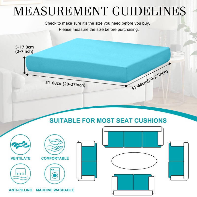 BIETYONE 12 Pcs Stretch Patio Cushion Covers,Outdoor Couch Covers Replacement,Outdoor Couch & Sofa Slipcovers,for Patio Furniture Cushion Covers,Washable Reusable Furniture Protector (Sky Blue, Cover Only) - Image 2
