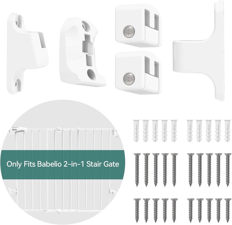BABELIO Hole Mounting Kit for Babelio 2643 Auto Close BabyDog Gate for Stairs Contains Screws White - Image 2
