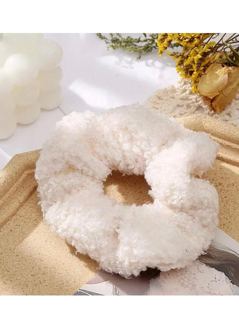 باهلس Cream Color Teddy Plush Rubber Buckle