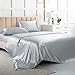 Luxbedding Luxbedding Satin Bed Sheet, Queen Size Sheet-Sliver Grey Sheets Set-4 Pcs Silky Bed Sheet Set with 1 Deep Pocket Fitted  - Image 2