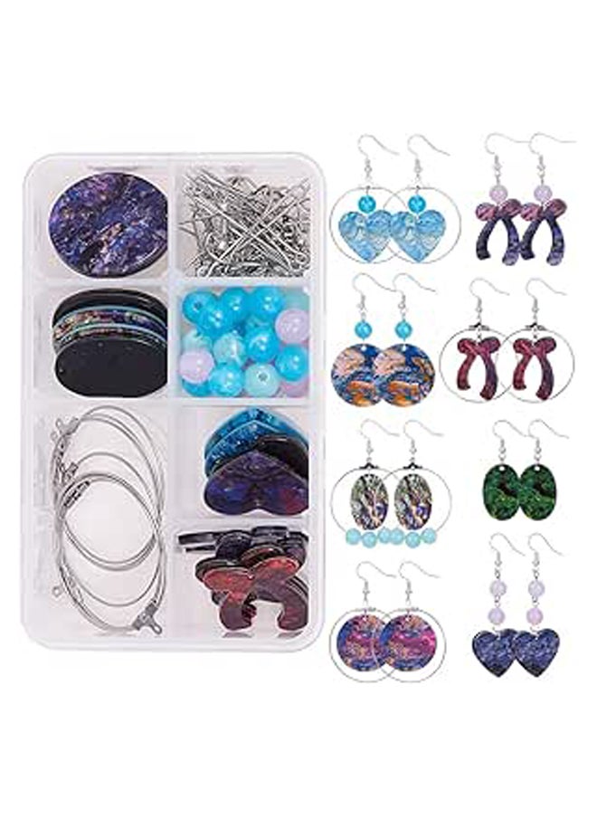 Generic 8 Pairs Resin Dangle Round Oval Heart Earring Making  - Image 1