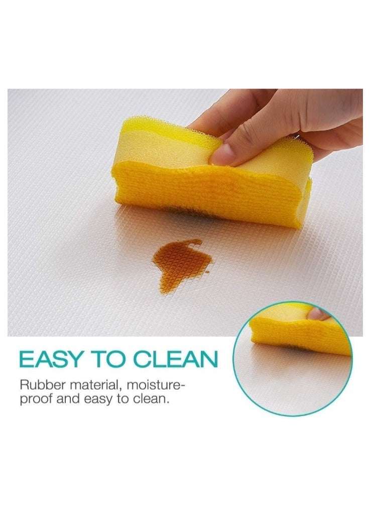 بطانة الرف غير لاصقة (شفافة، 3 لفات 45x150 سم) منظم خزانة EVA وسادة خزانة بطانة درج لفافة بطانة ثلاجة للمطبخ وغرفة النوم، بطانة خزانة غير لاصقة بطانة درج شفافة - Image 4