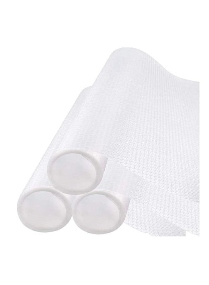 بطانة الرف غير لاصقة (شفافة، 3 لفات 45x150 سم) منظم خزانة EVA وسادة خزانة بطانة درج لفافة بطانة ثلاجة للمطبخ وغرفة النوم، بطانة خزانة غير لاصقة بطانة درج شفافة - Image 1