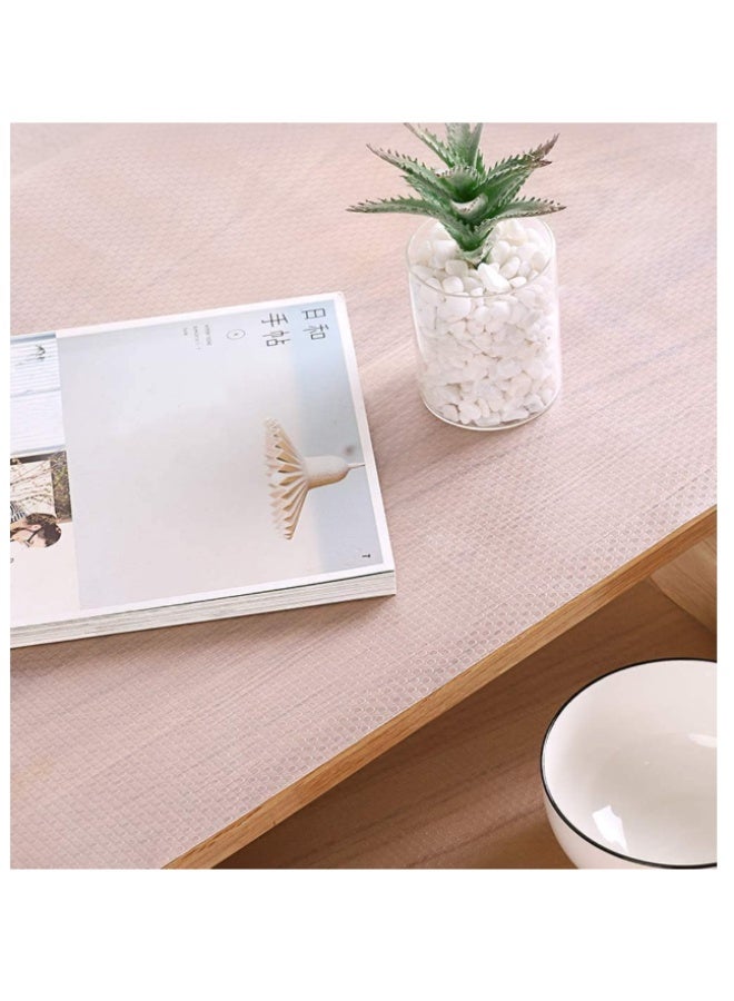 بطانة الرف غير لاصقة (شفافة، 3 لفات 45x150 سم) منظم خزانة EVA وسادة خزانة بطانة درج لفافة بطانة ثلاجة للمطبخ وغرفة النوم، بطانة خزانة غير لاصقة بطانة درج شفافة - Image 5