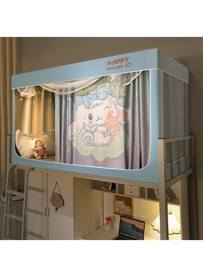 Bluejw New Installation-free Strong Shading Student Bed Curtain Mosquito Net Three-door Dormitory Single Upper And Lower Bed Curtain Wholesale - Image 1