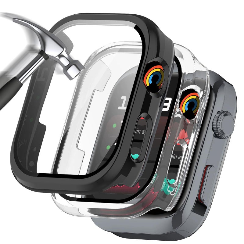 UOEPOWA 2-Pack Huawei Watch D2 Full Cover Case with Glass Protector, PC Hard Shell, All-Around Anti-Scratch Protective Cover, A - Image 2