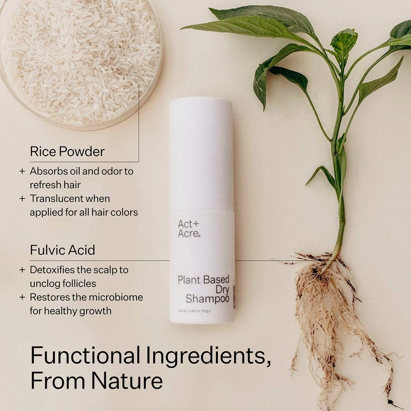 Act+Acre ACT+ ACRE Plant-Based Fulvic Acid Volumizing Dry Shampoo - Natural and Unscented Powder Spray Shampoo with Fulvic Acid and Rice Refresh Oily Hair and Restore Volume - Dry Shampoo for All Hair Types - Image 5