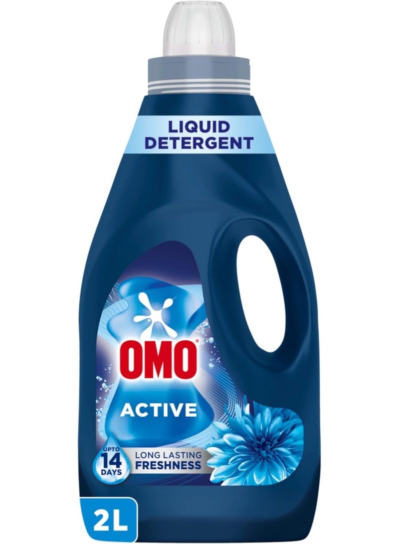 OMO Laundry Liquid Detergent, Active, 2L, up to 100% Stain Removal in 1 WashLong-Lasting Freshness - Image 1