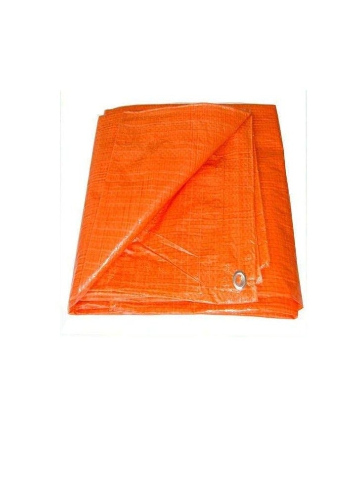 Waterproof Ground Cover Tent Shelter Dust-proof Rain Cover Tarpaulin Sheet (12 x 12, ORANGE) - Image 1