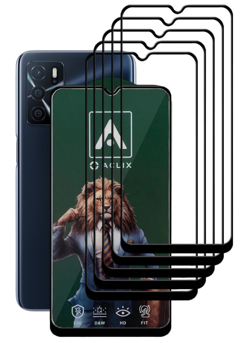 ACLIX 5 Pieces Antistatic ESD Dustproof Premium Quality High Definition Tempered Glass Screen Protector Designed For Oppo A16 - Image 1