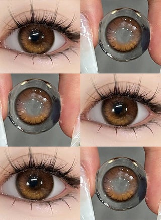 Mill creek color contact lenses 14.2MM hydrogel lenses can be used for 12 months 1 pair of 2 brown glasses - view 3