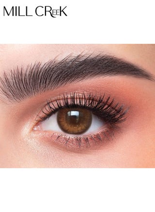 Mill creek color contact lenses 14.2MM hydrogel lenses can be used for 12 months 1 pair of 2 brown glasses - view 2