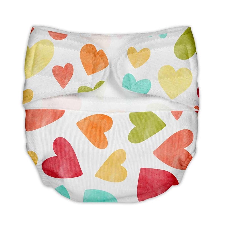 SuperBottoms Newborn UNO Pack of 1 (Shell + Insert) - Washable & Reusable waterproof Adjustable cloth diaper for babies -diaper with Prefold style Pad (Baby Hearts) - Image 2