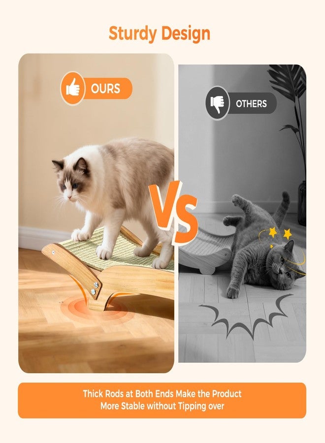 Giunn Extra-Larger 3-in-1 Sisal Cat Scratcher Bed, 26 Inch Scratch Pad for Large Cats, Natural Sisal with Sturdy Solid Wood Frame, Durable Cat Scratching Post for Cats Lounger & Sleep & Scratch - Image 4