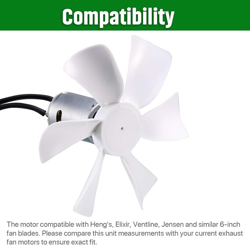 RUSFOL 2 Pieces 12V D-Shaft RV Vent Motor, Camper Exhaust Fan Motor, Compatible with Heng's, Elixir, Ventline, Jensen and Similar 6-inch Fan Blades - Image 4