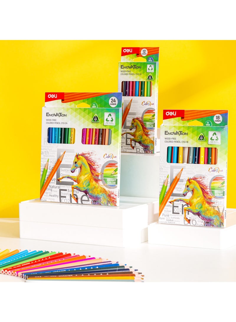 Deli EC113-18 Colored Pencils - 18 Colors - Image 4